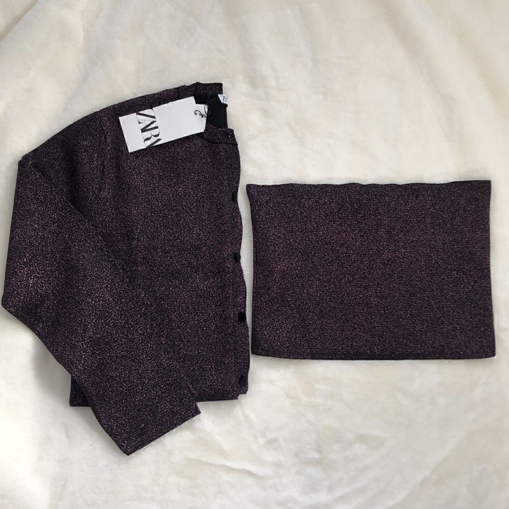 Zara Metallic Shimmer Cardigan Set - Picture 13 of 16